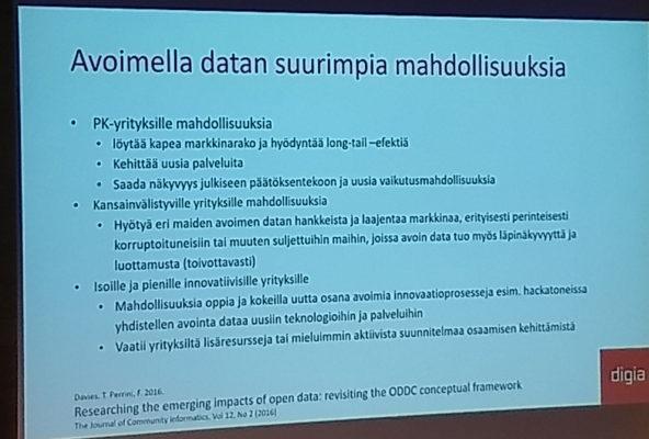 avoin data mahdollisuus